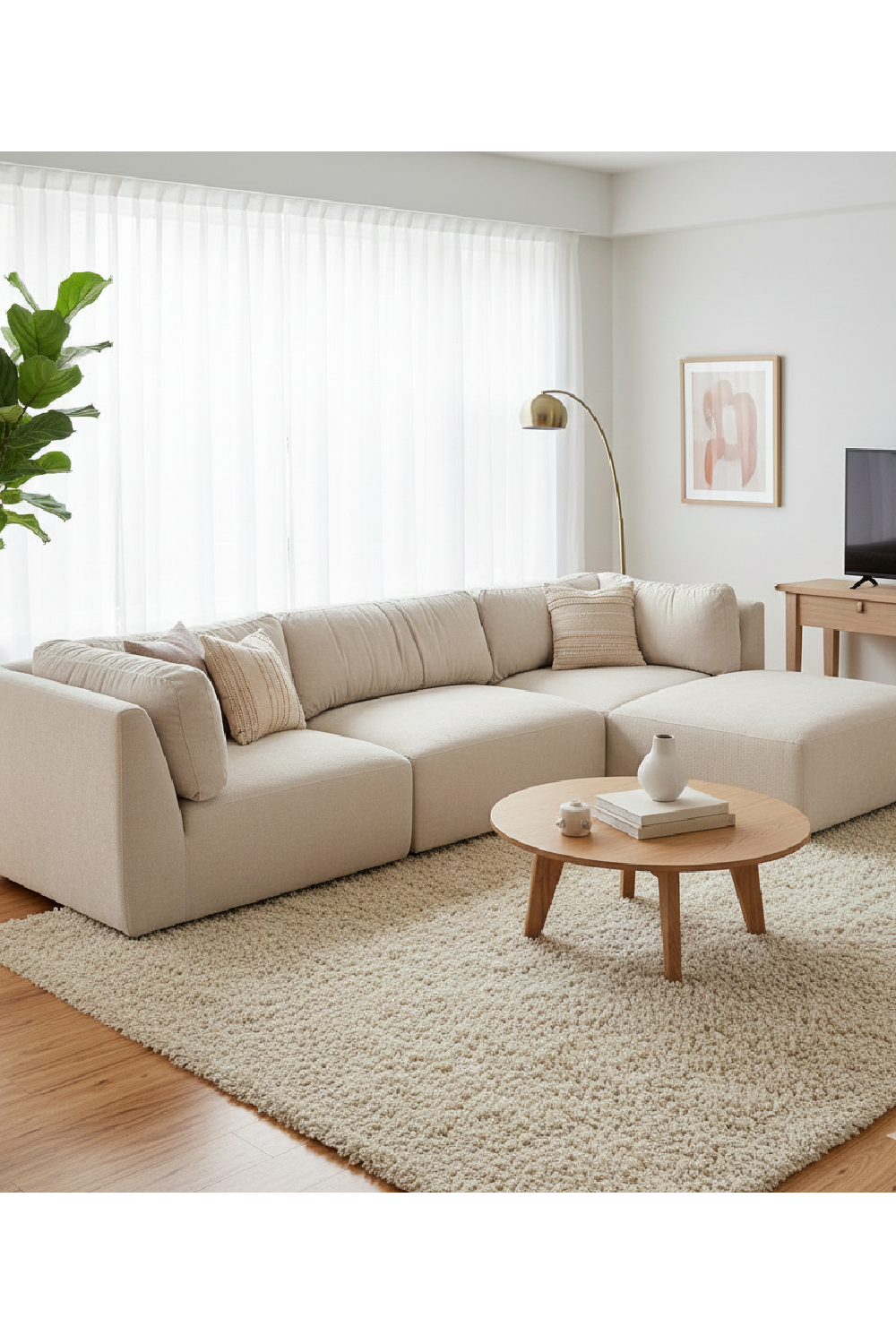 Chenille Lounge Modular Sofa | Novi Living Matina | Oroa.com