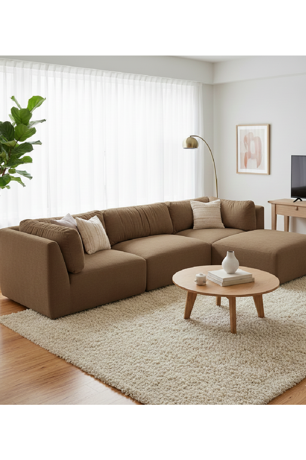 Chenille Lounge Modular Sofa | Novi Living Matina | Oroa.com