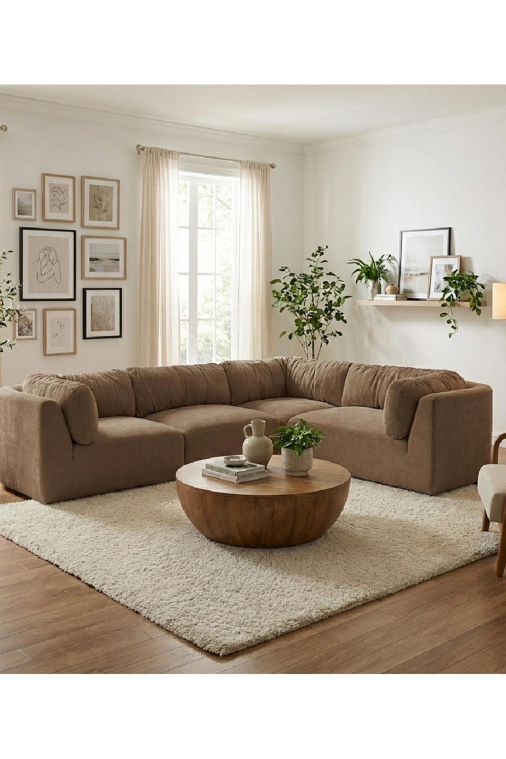 Chenille L-Shaped Modular Sofa | Novi Living Matina | Oroa.com