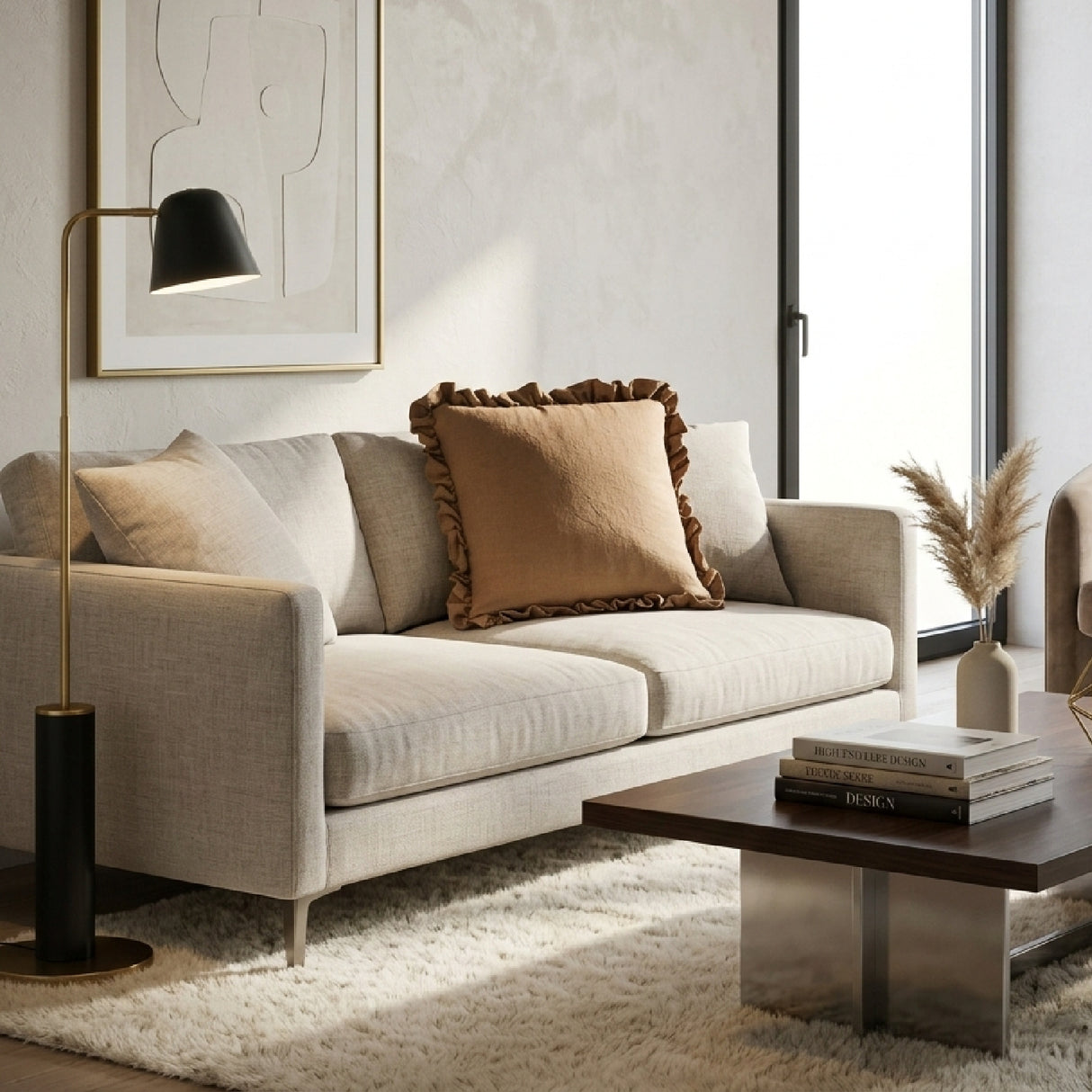 Modern European furniture - Ruffled-Edge Linen Cushion - www.oroa.com | Oroa.com