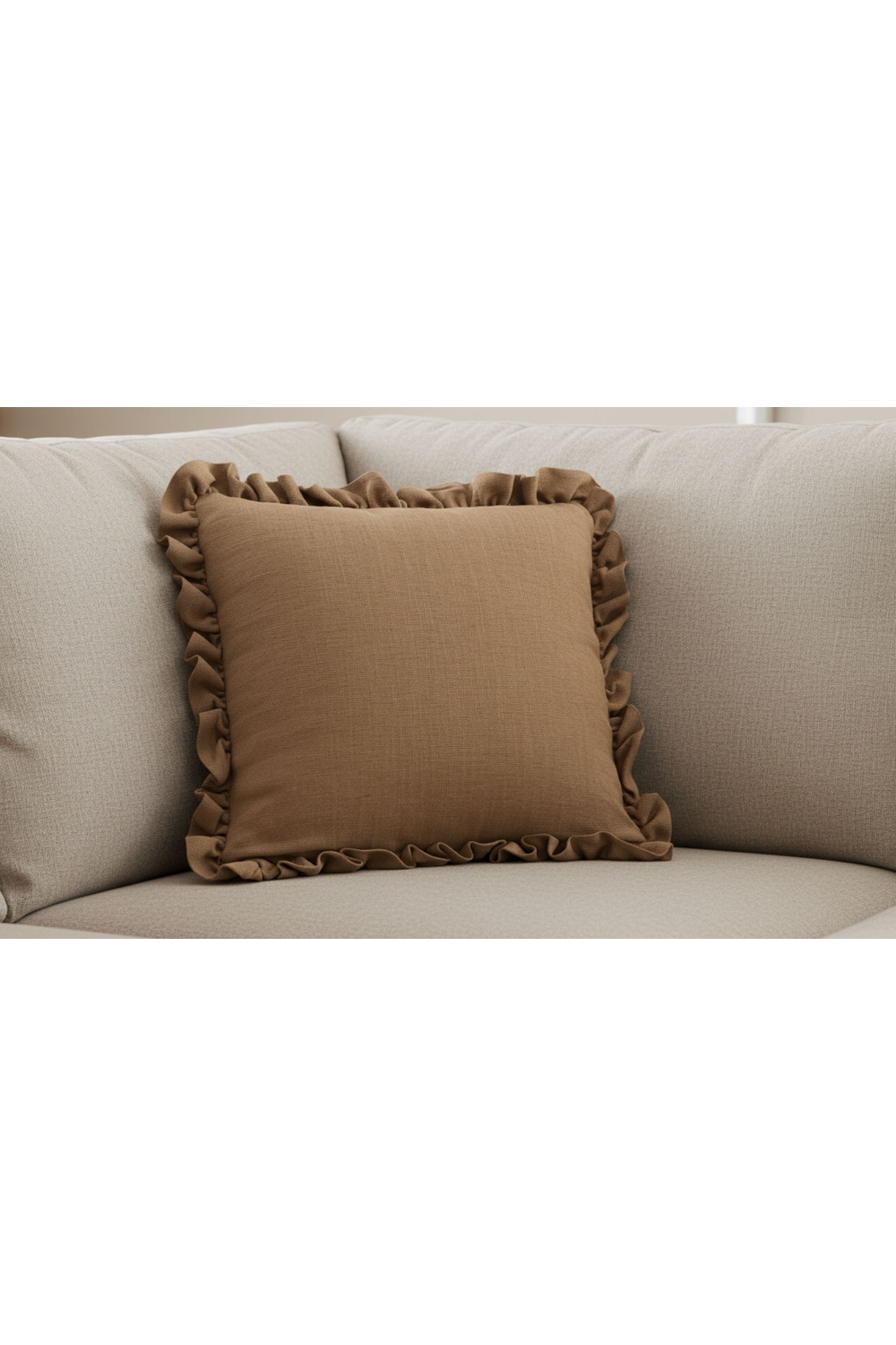 Modern European furniture - Ruffled-Edge Linen Cushion - www.oroa.com