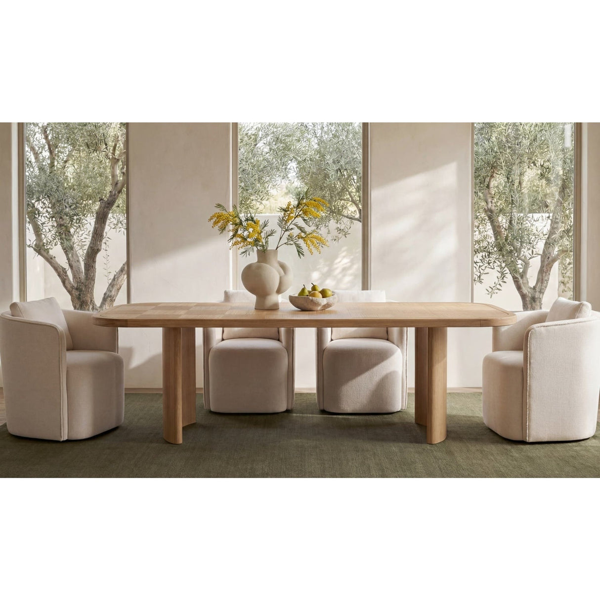 Modern or European furniture - Swivel Upholstered Dining Chair - www.oroa.com