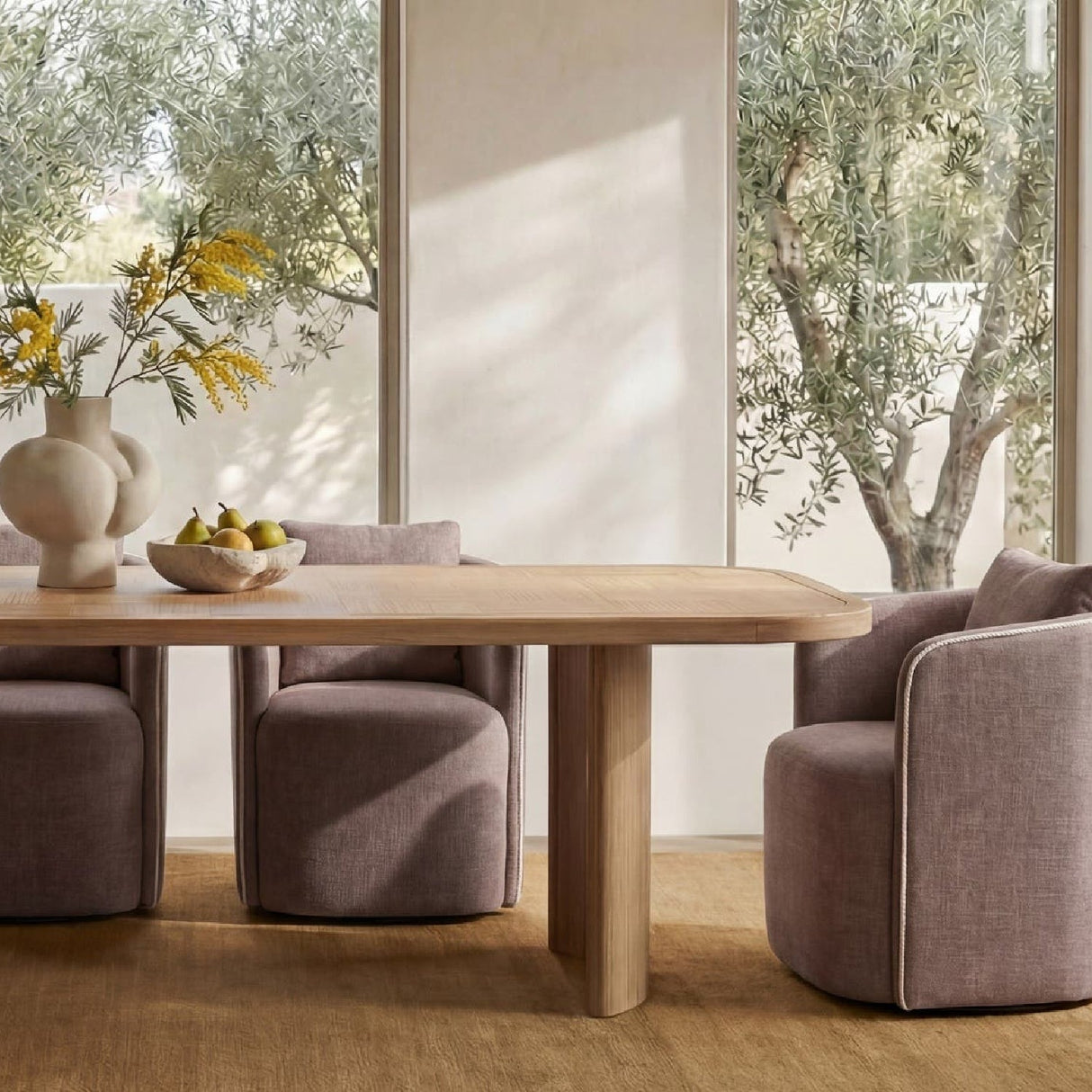 Modern or European furniture - Swivel Upholstered Dining Chair - www.oroa.com