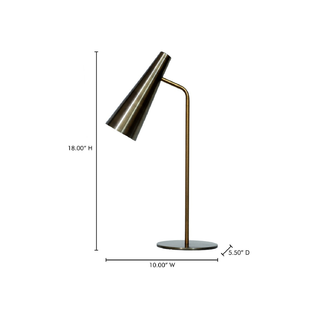 Modern European furniture - Brass Conical Table Lamp - www.oroa.com
