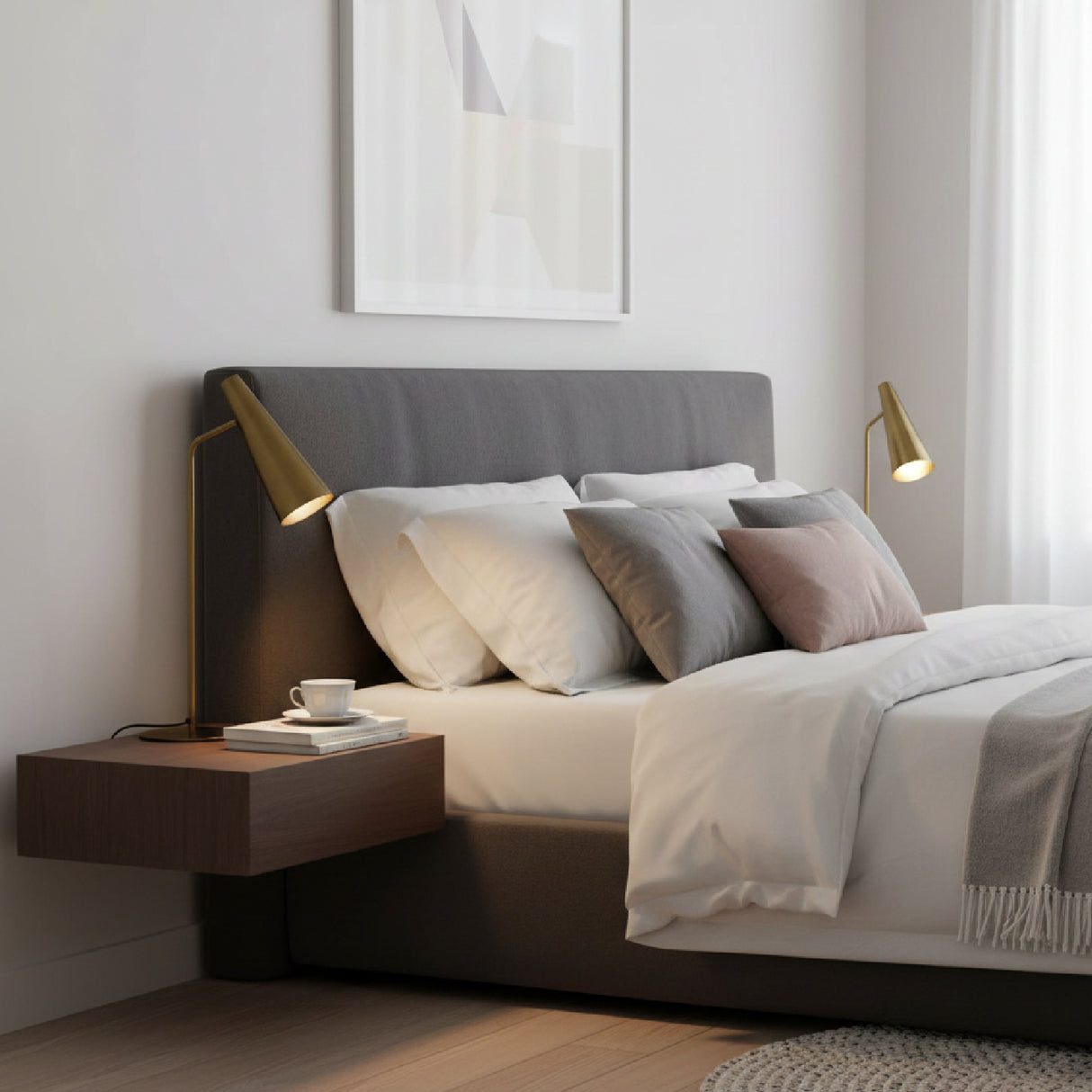 Modern European furniture - Brass Conical Table Lamp - www.oroa.com