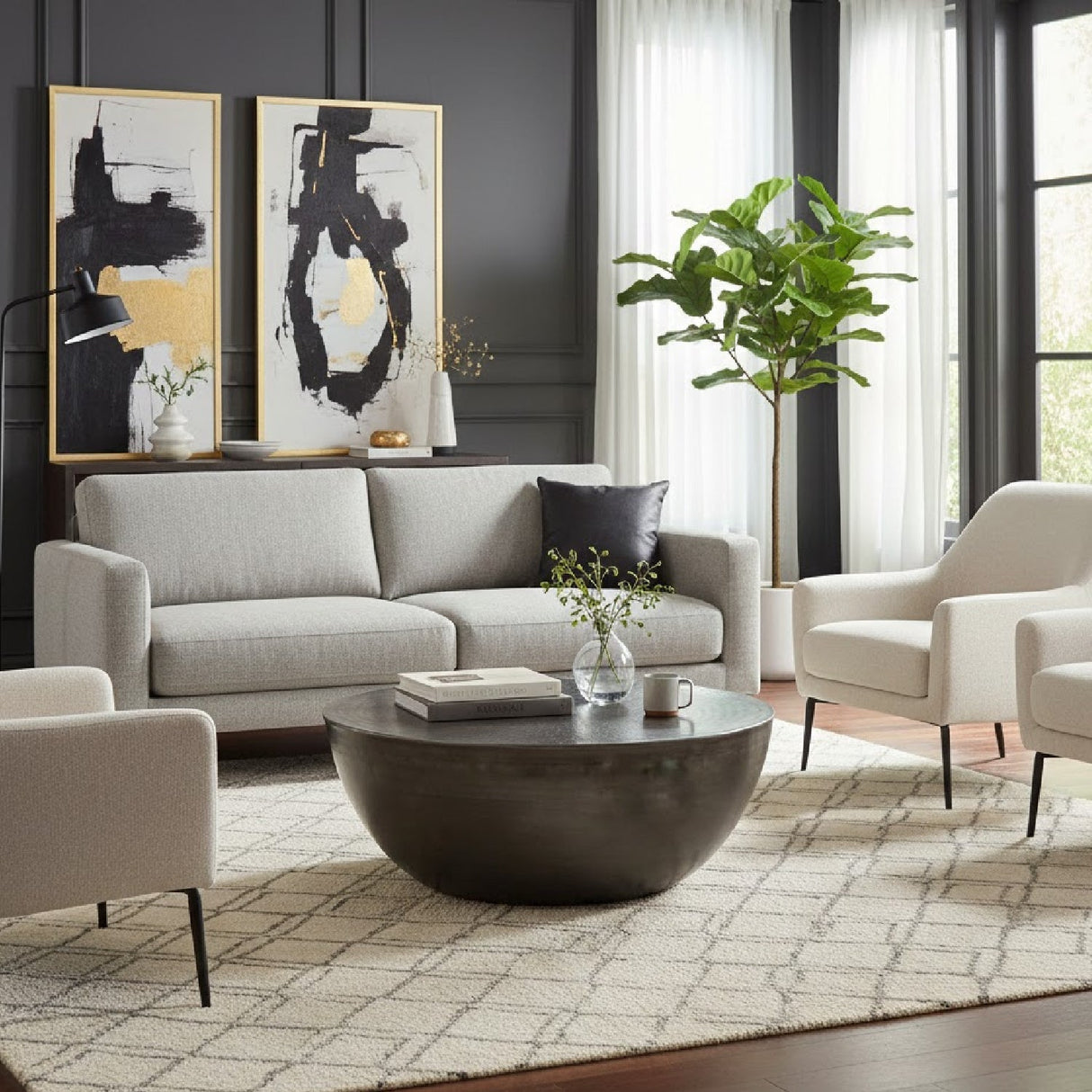 Modern European furniture - Metallic Round Coffee Table - www.oroa.com