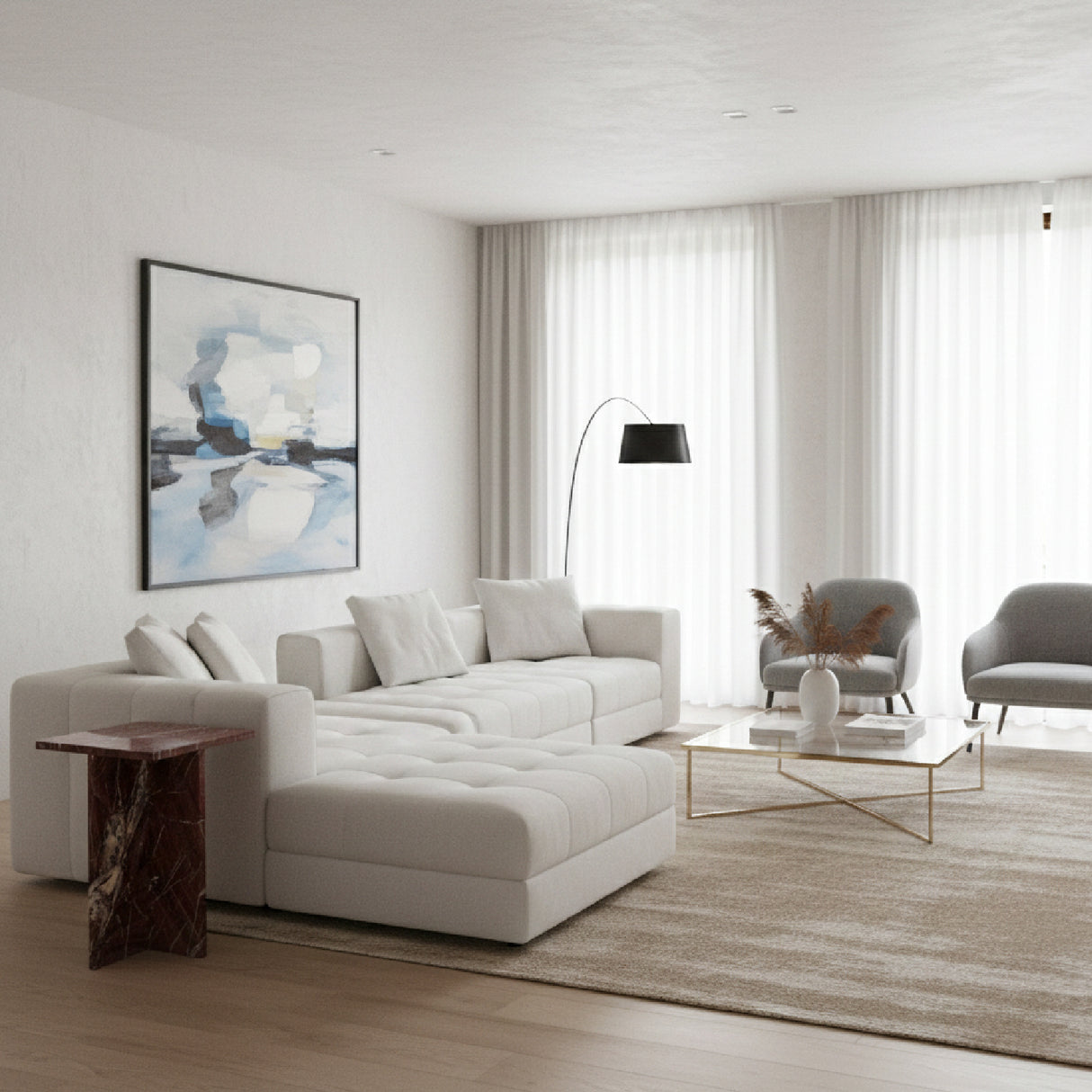 Modern European furniture - Marble Square Accent Table - www.oroa.com | Oroa.com