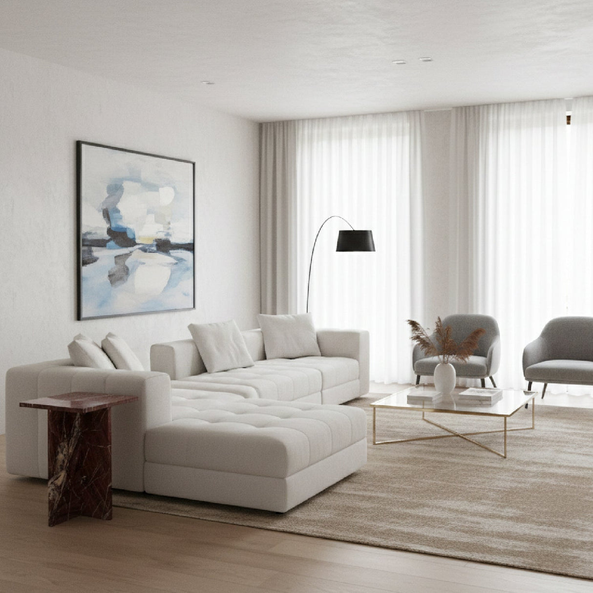 Modern European furniture - Marble Square Accent Table - www.oroa.com