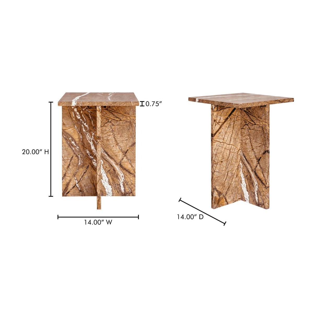 Modern European furniture - Marble Square Accent Table - www.oroa.com