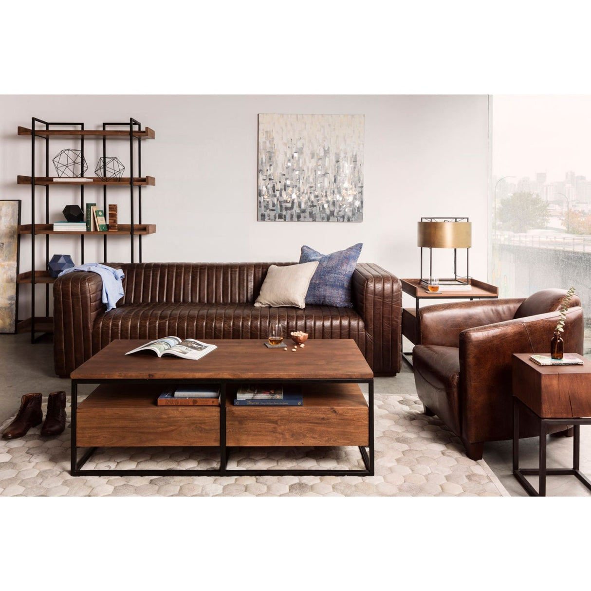 Modern European furniture - Brown Leather Club Chair - www.oroa.com