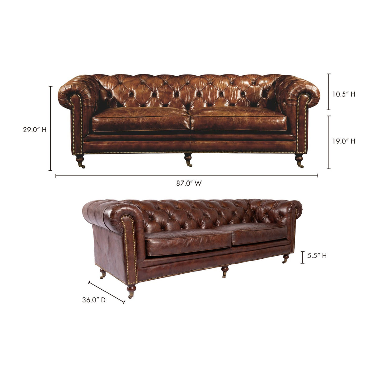 Modern European furniture - Tufted Chesterfield Leather Sofa - www.oroa.com