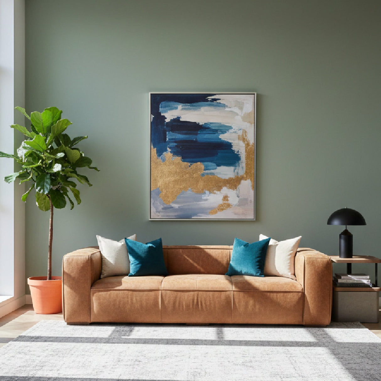Brown Leather Sofa – Bolton – angled view