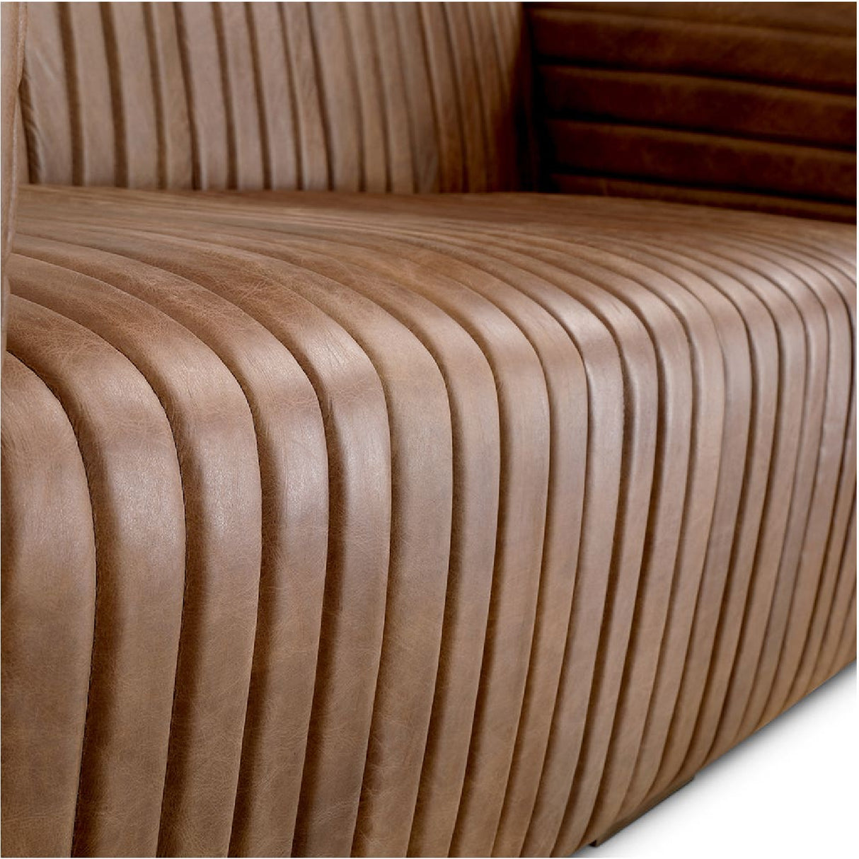Modern European furniture - Channel-Stitched Leather Sofa - www.oroa.com