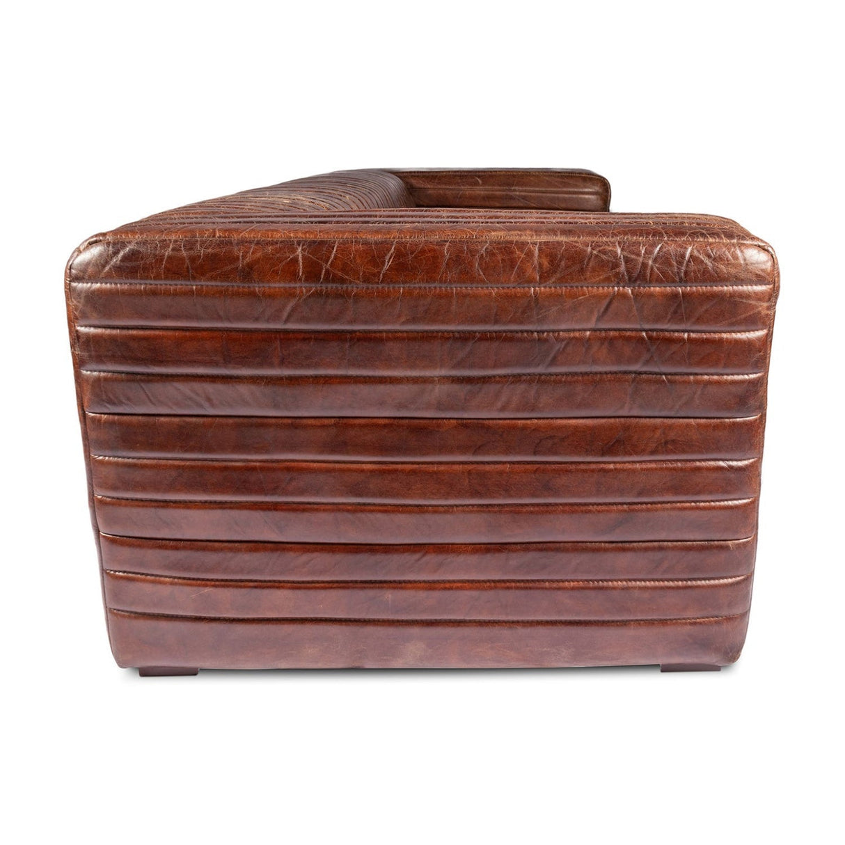 Modern European furniture - Channel-Stitched Leather Sofa - www.oroa.com