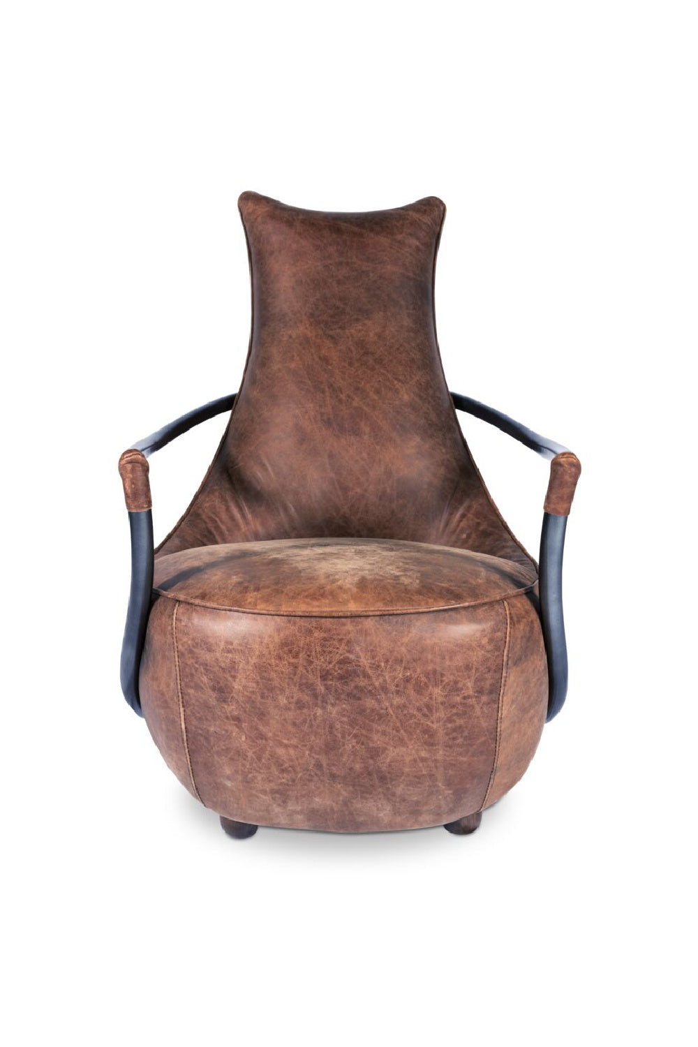 Modern European furniture - Brown Leather Club Chair - www.oroa.com