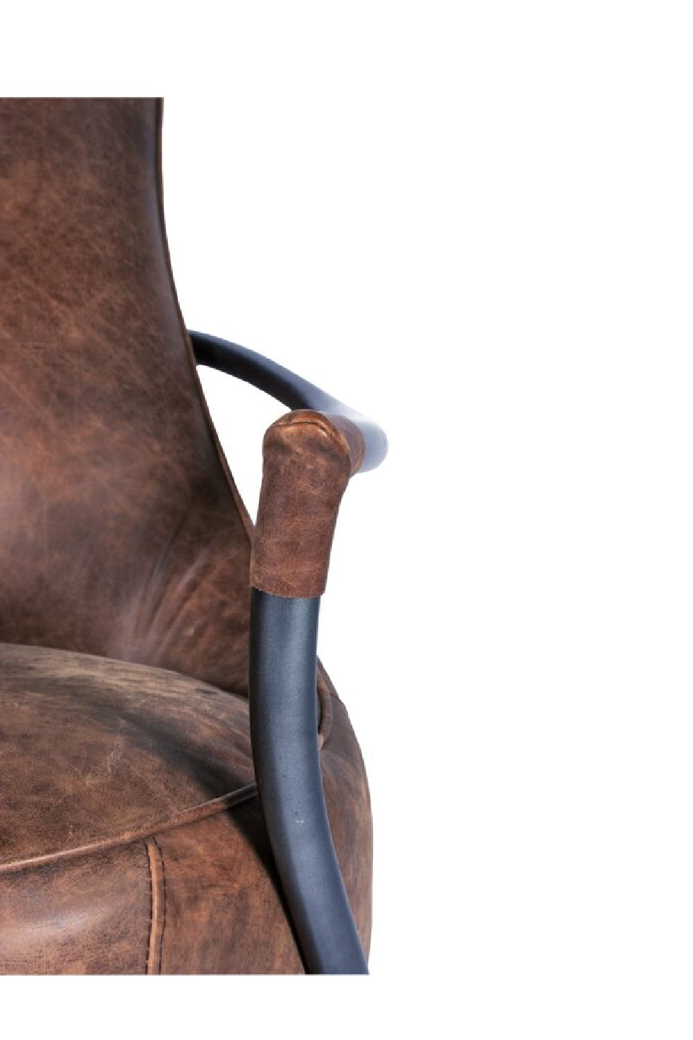 Modern European furniture - Brown Leather Club Chair - www.oroa.com