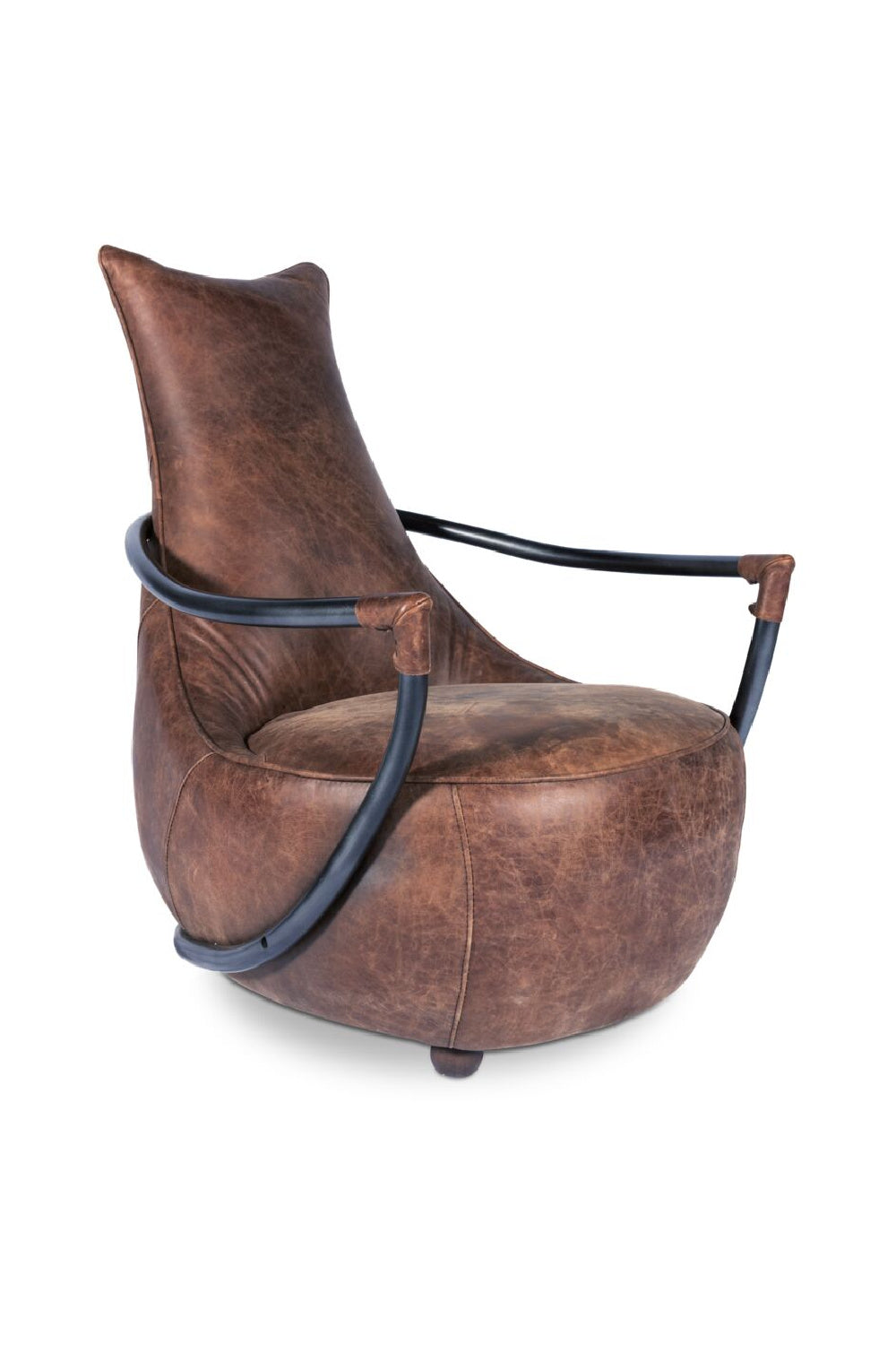 Modern European furniture - Brown Leather Club Chair - www.oroa.com