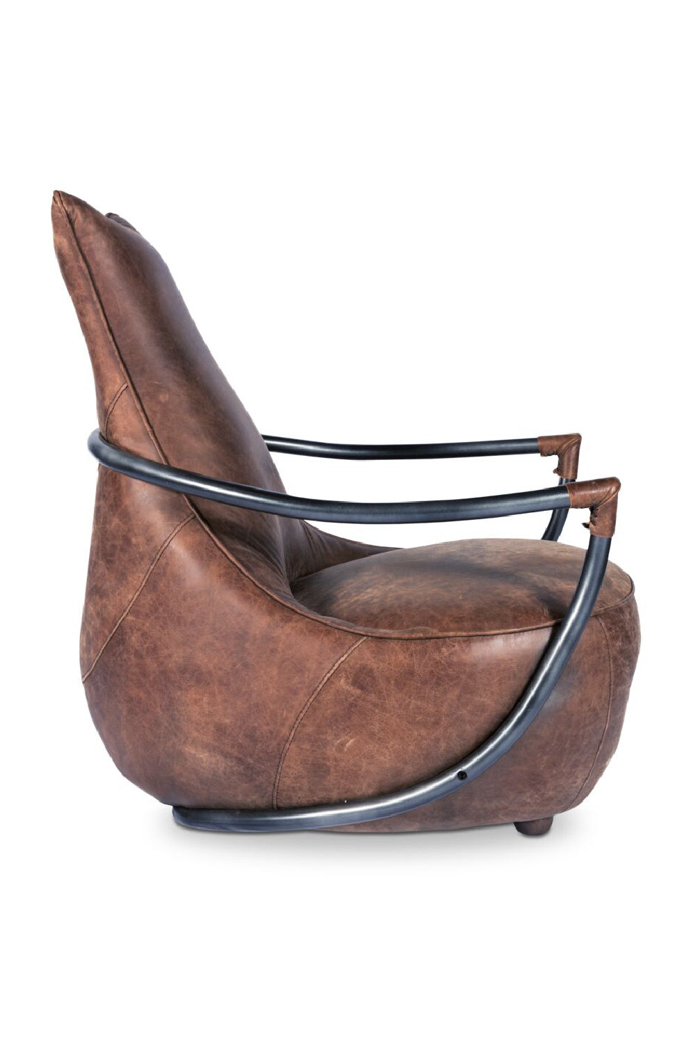 Modern European furniture - Brown Leather Club Chair - www.oroa.com