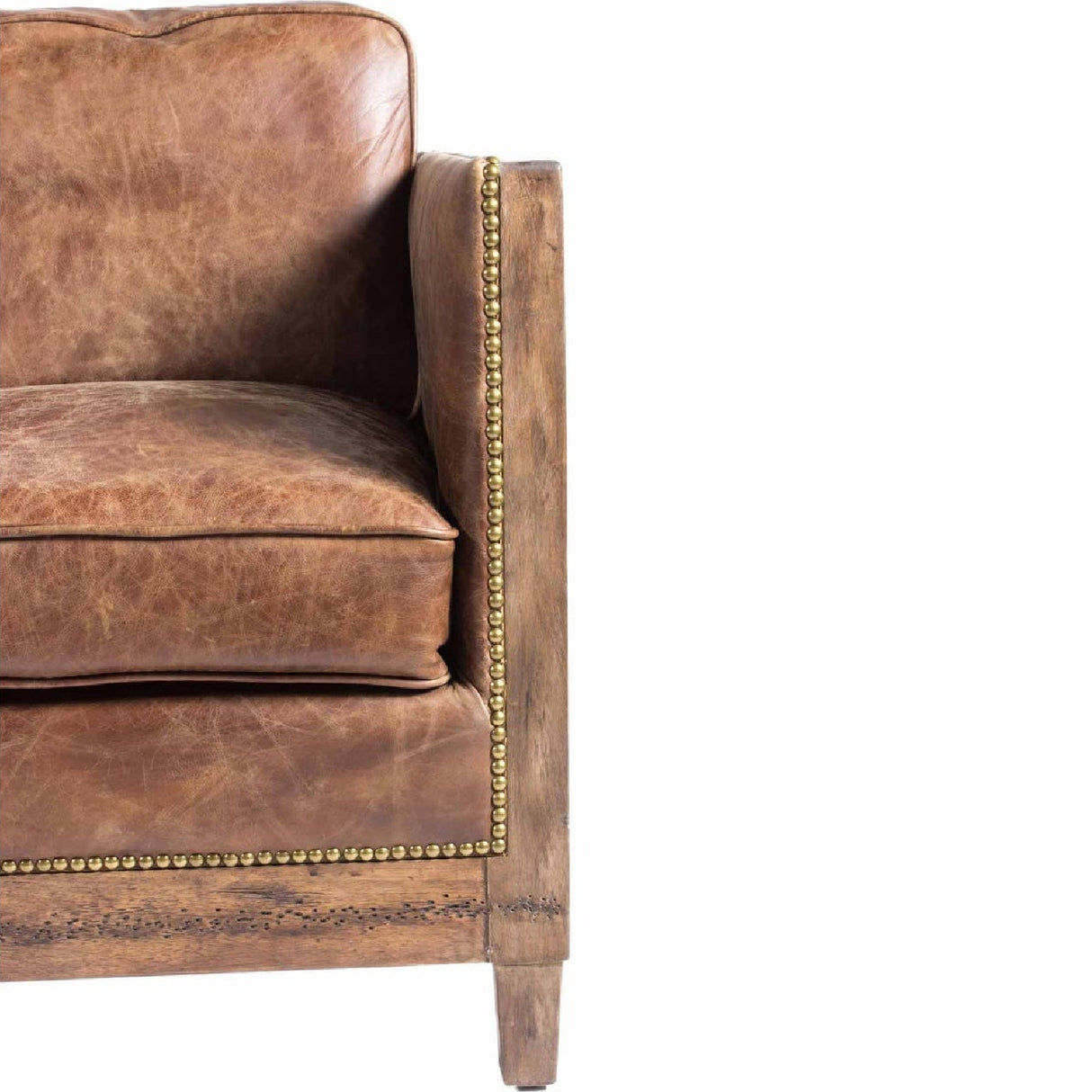 Modern European furniture - Brown Leather Rustic Sofa - www.oroa.com