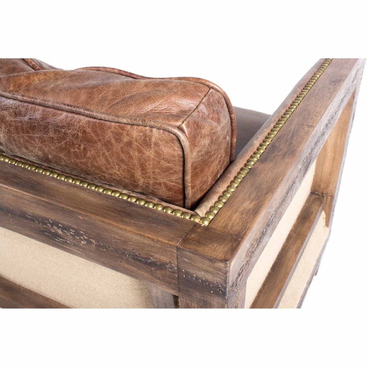 Modern European furniture - Brown Leather Rustic Sofa - www.oroa.com