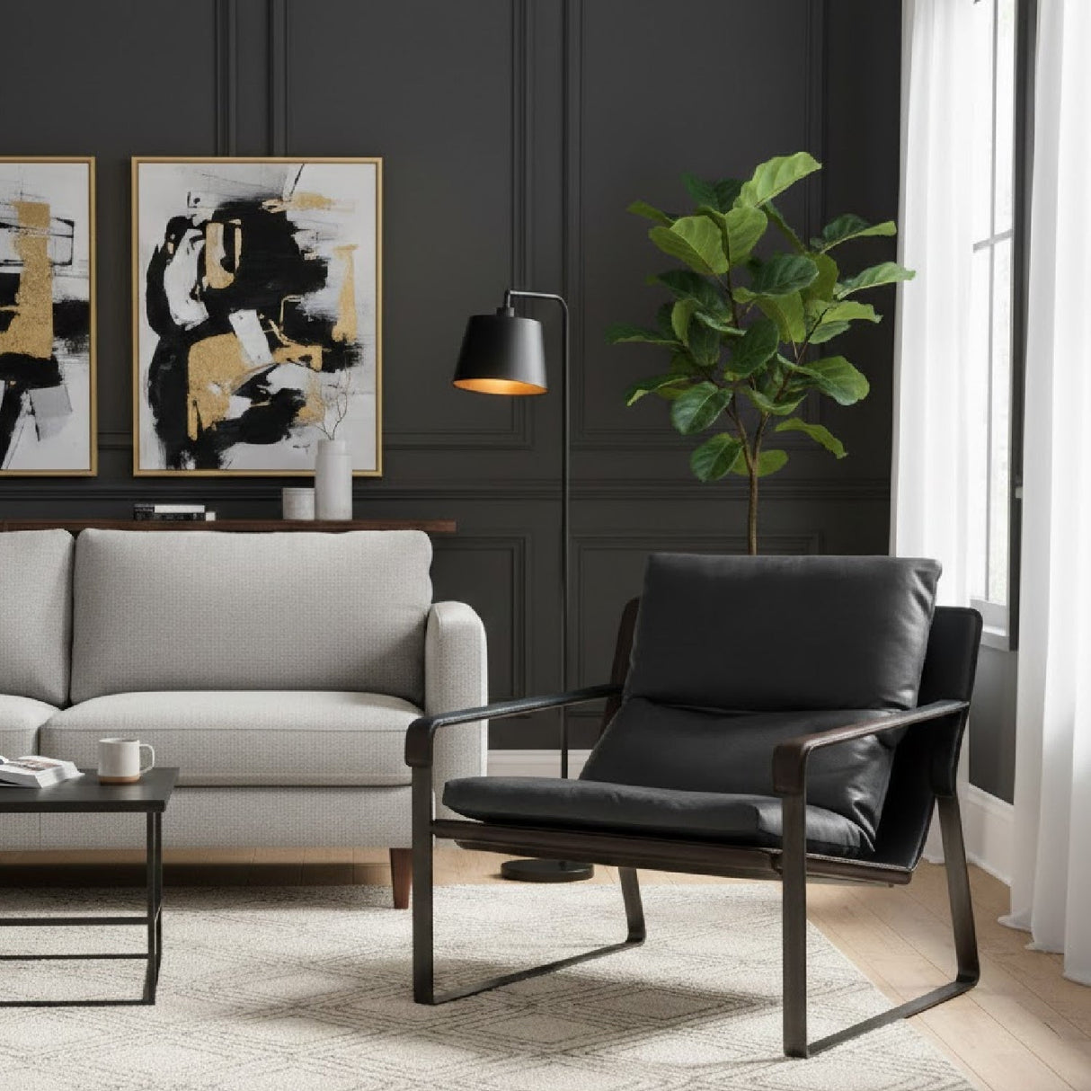 Modern European furniture - Leather Modern Classic Accent Chair - www.oroa.com