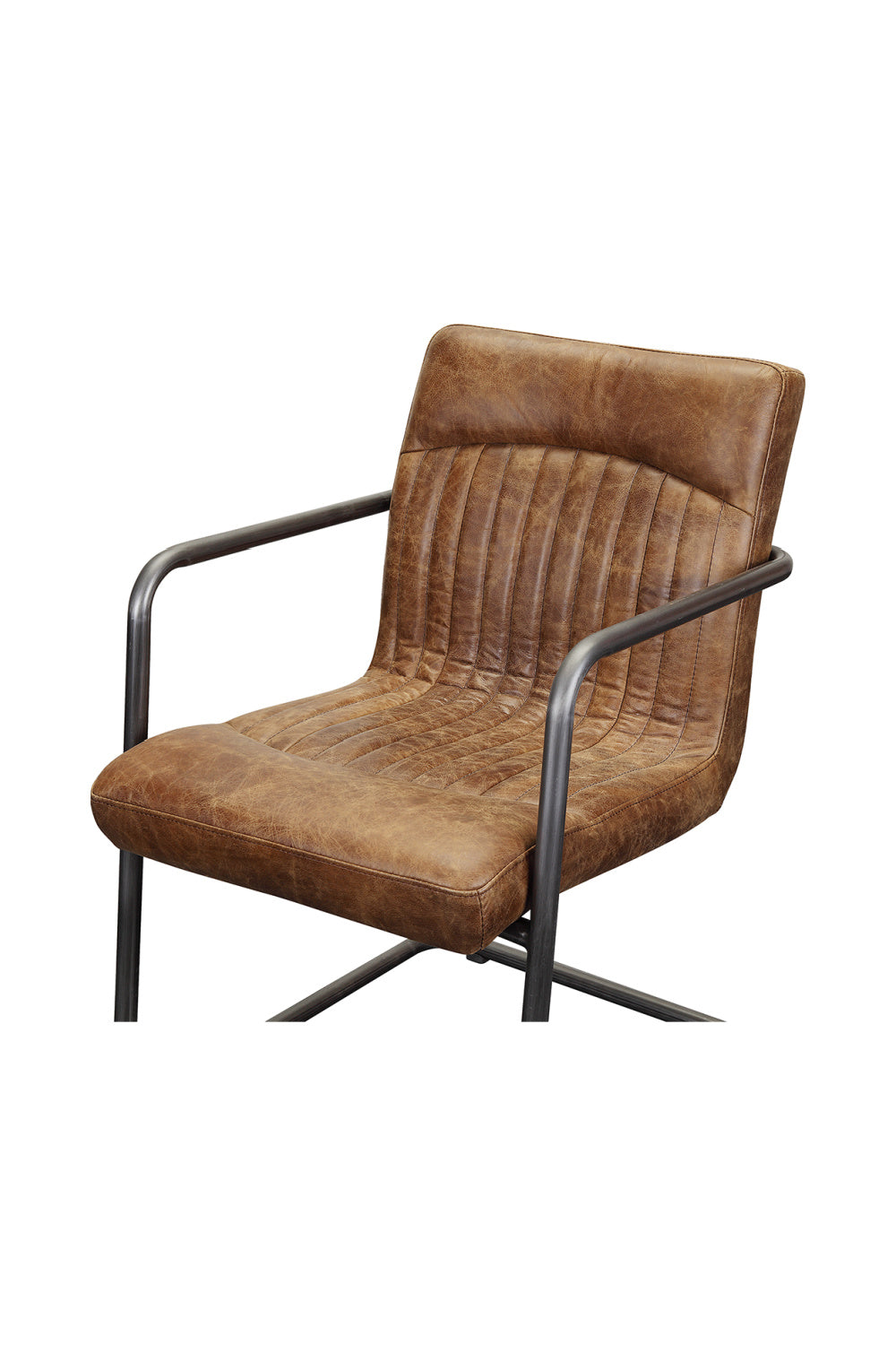 Modern European furniture - Brown Leather Lounge Armchair Set (2) - www.oroa.com