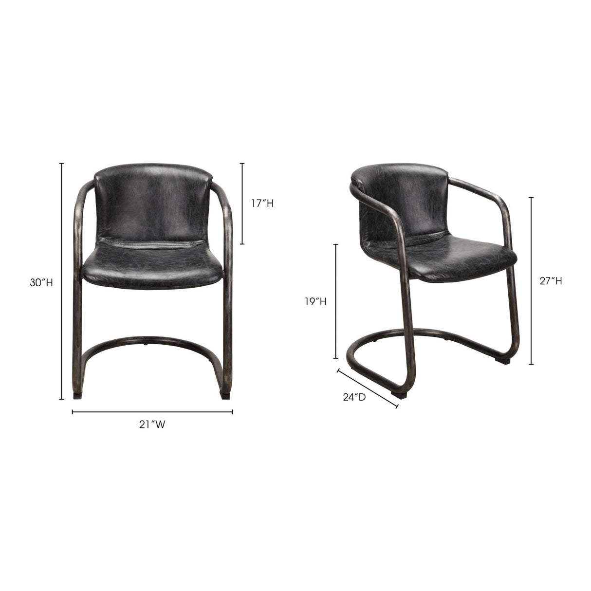 Modern European furniture - Cantilevered Dining Chair Set (2) - www.oroa.com