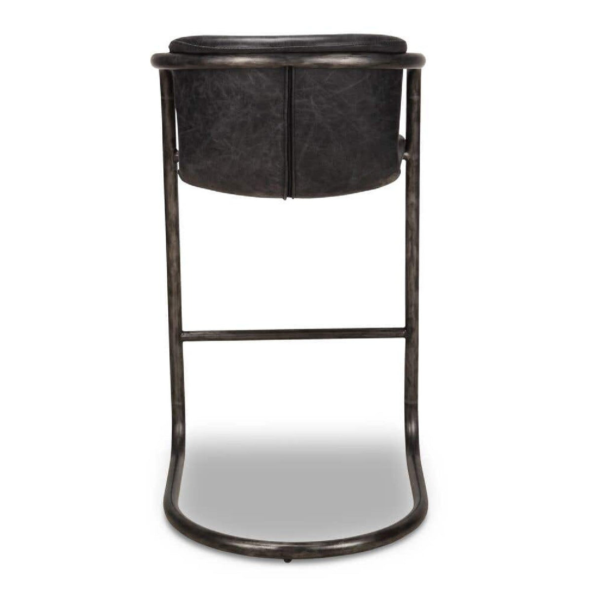 Modern European furniture - Leather Cantilevered Bar Stool Set (2) - www.oroa.com