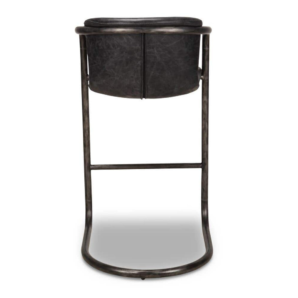 Modern European furniture - Leather Cantilevered Bar Stool Set (2) - www.oroa.com