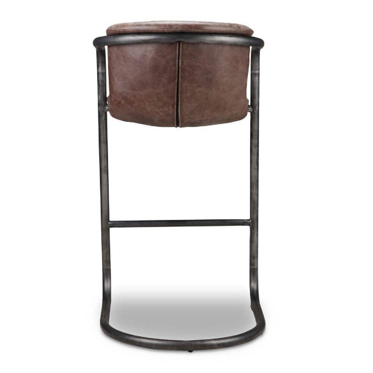 Modern European furniture - Leather Cantilevered Bar Stool Set (2) - www.oroa.com