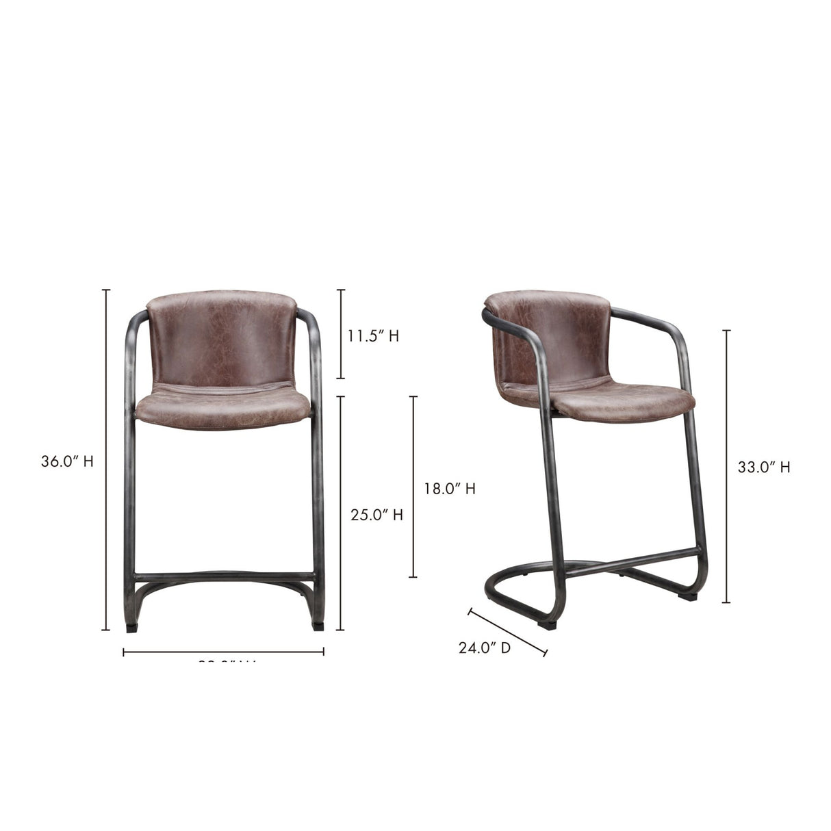 Modern European furniture - Cantilevered Counter Stool Set (2) - www.oroa.com | Oroa.com
