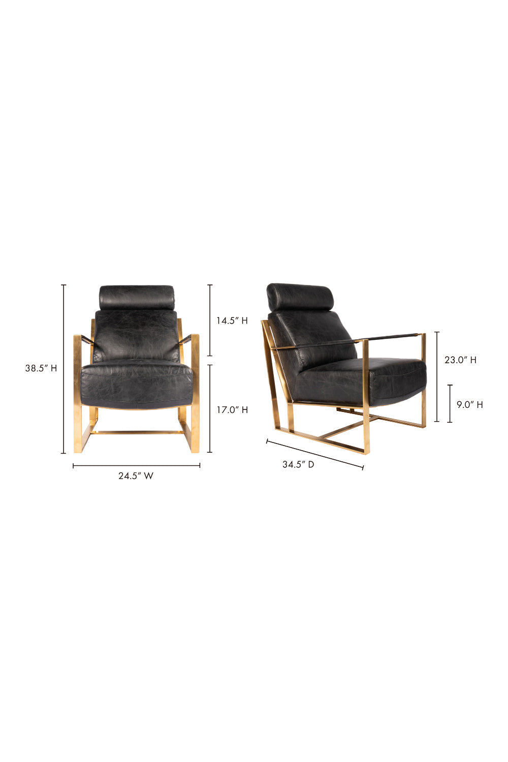 Modern European furniture - Black Leather Occasional Chair - www.oroa.com