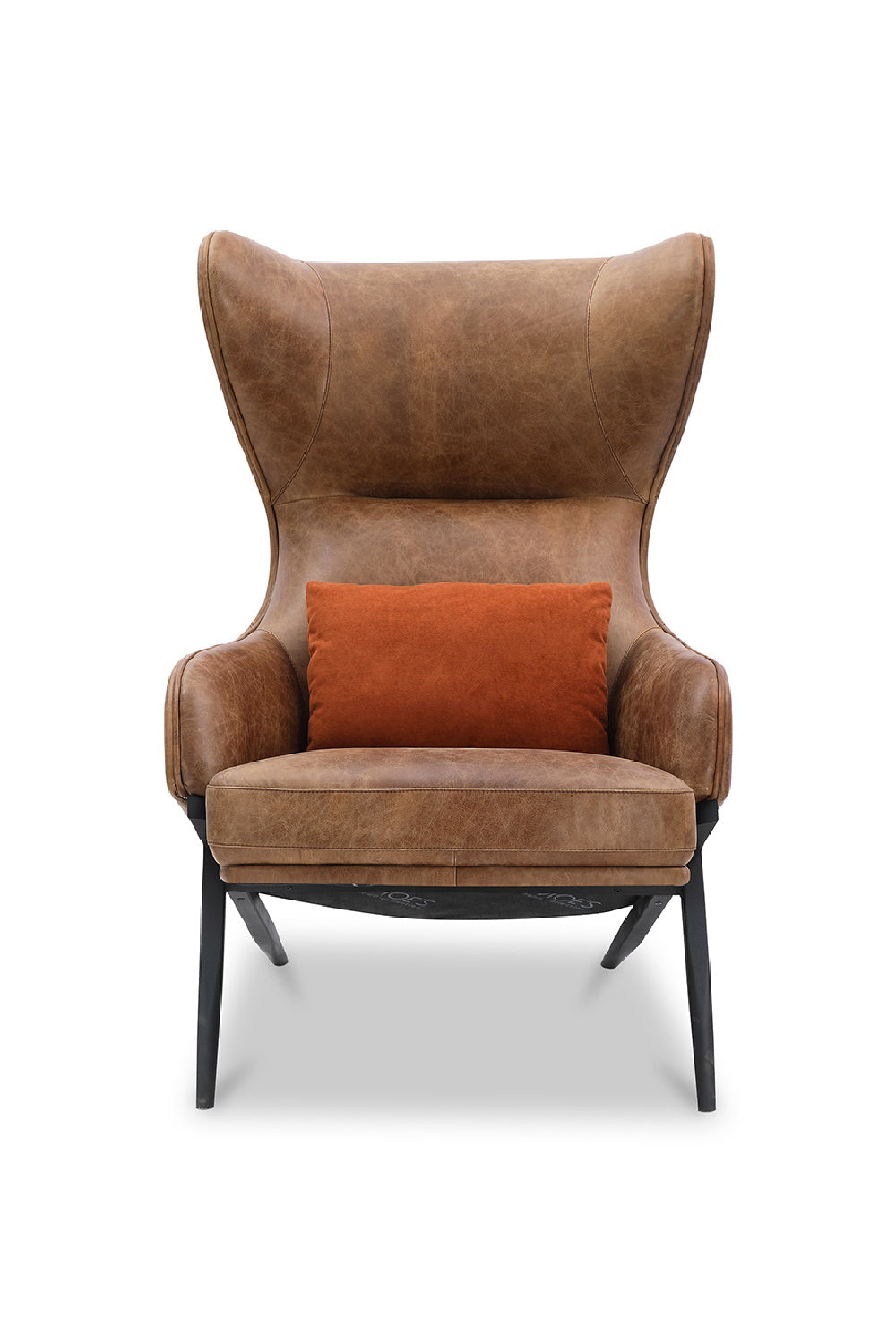 Modern European furniture - Brown Leather Wingback Accent Chair - www.oroa.com