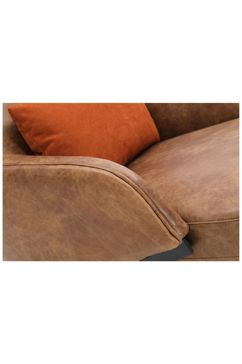 Modern European furniture - Brown Leather Wingback Accent Chair - www.oroa.com