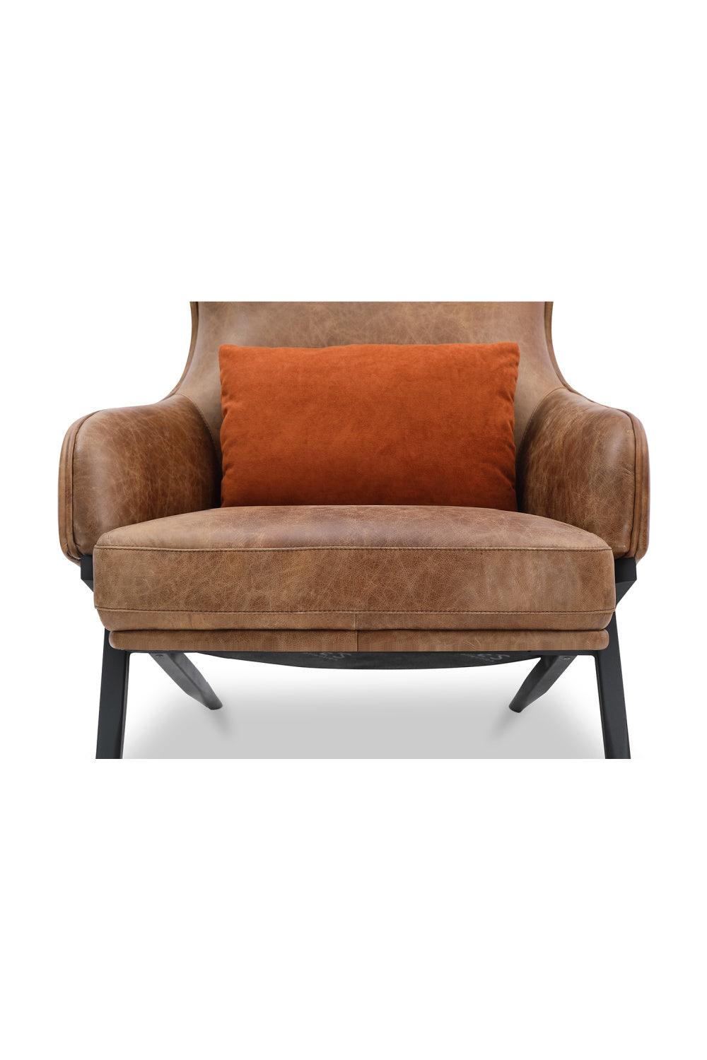 Modern European furniture - Brown Leather Wingback Accent Chair - www.oroa.com