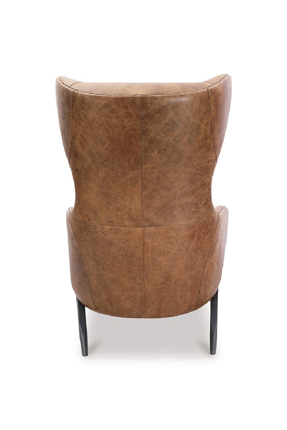 Modern European furniture - Brown Leather Wingback Accent Chair - www.oroa.com