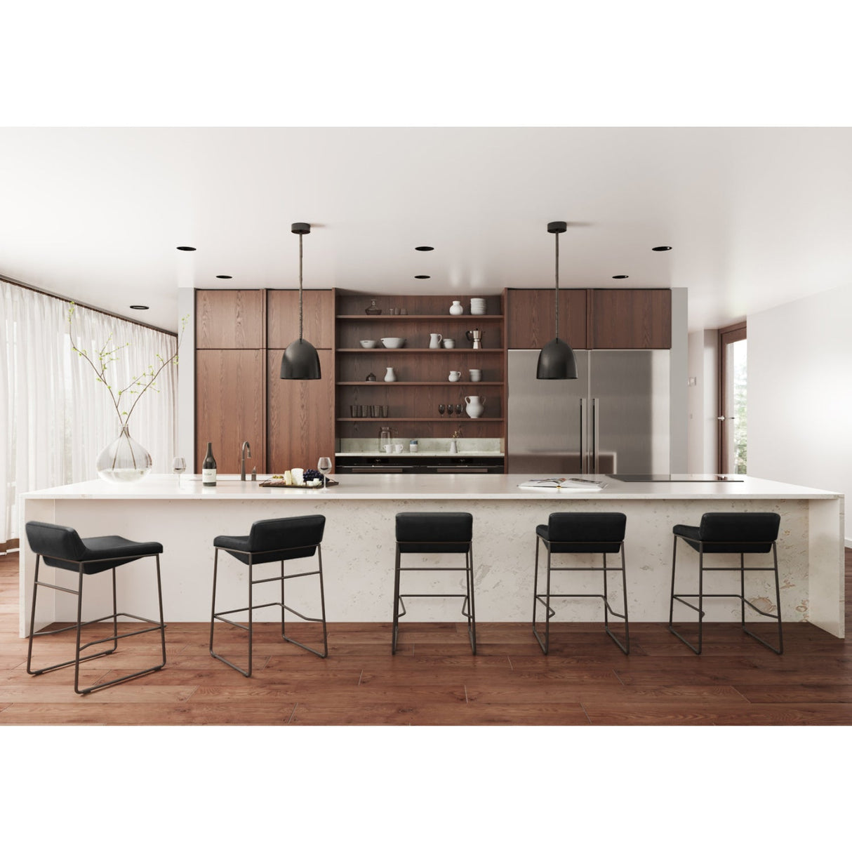 Modern European furniture - Leather Backless Counter Stools (2) - www.oroa.com