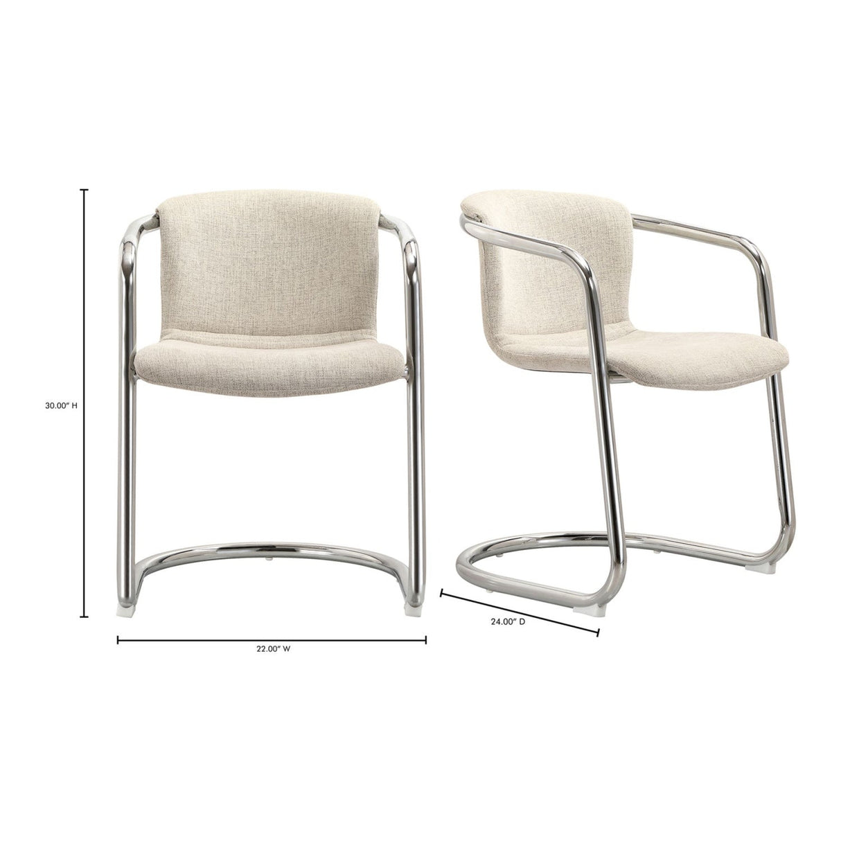 Modern European furniture - Cantilevered Dining Chair Set (2) - www.oroa.com
