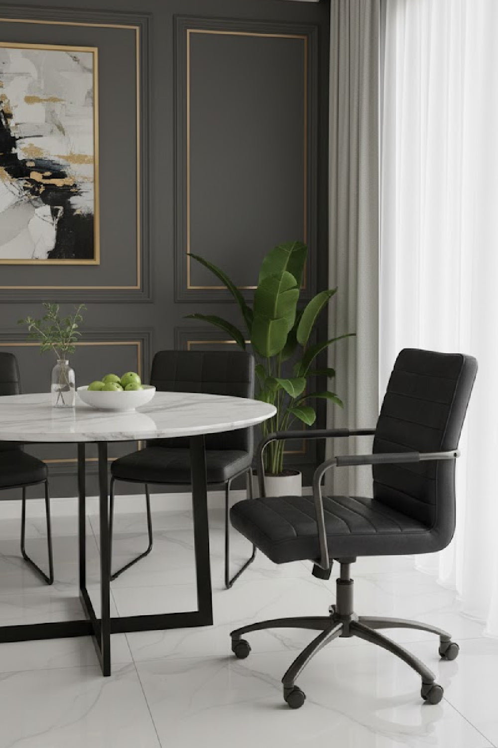 Grain Leather Office Chair | Novi Living Roy | Oroa.com