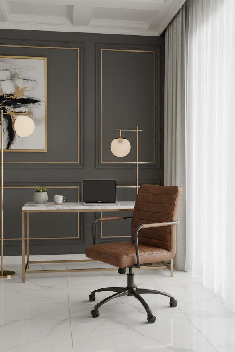 Modern European furniture - Grain Leather Office Chair - www.oroa.com