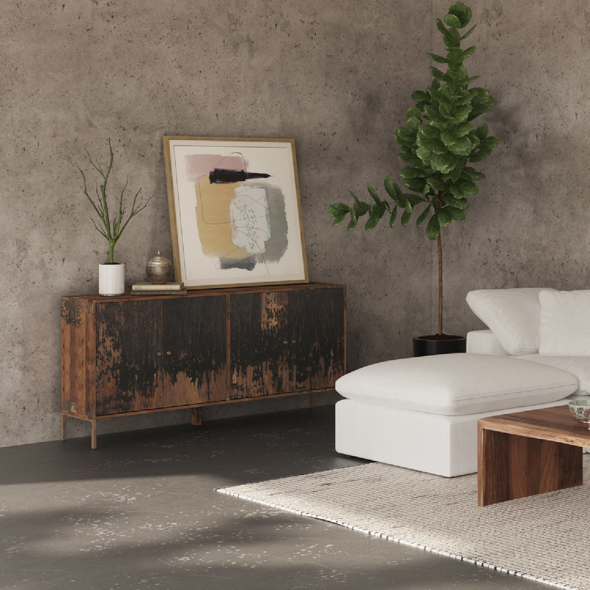 Modern European furniture - VIntage Look Wooden Sideboard - www.oroa.com | Oroa.com