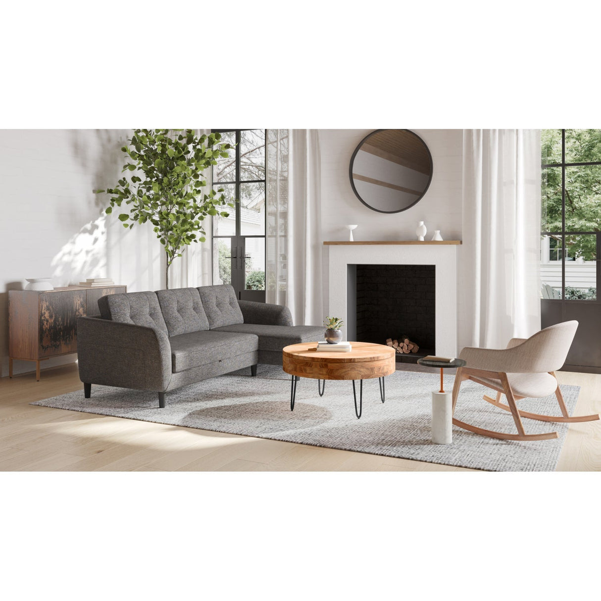 Modern European furniture - VIntage Look Wooden Sideboard - www.oroa.com