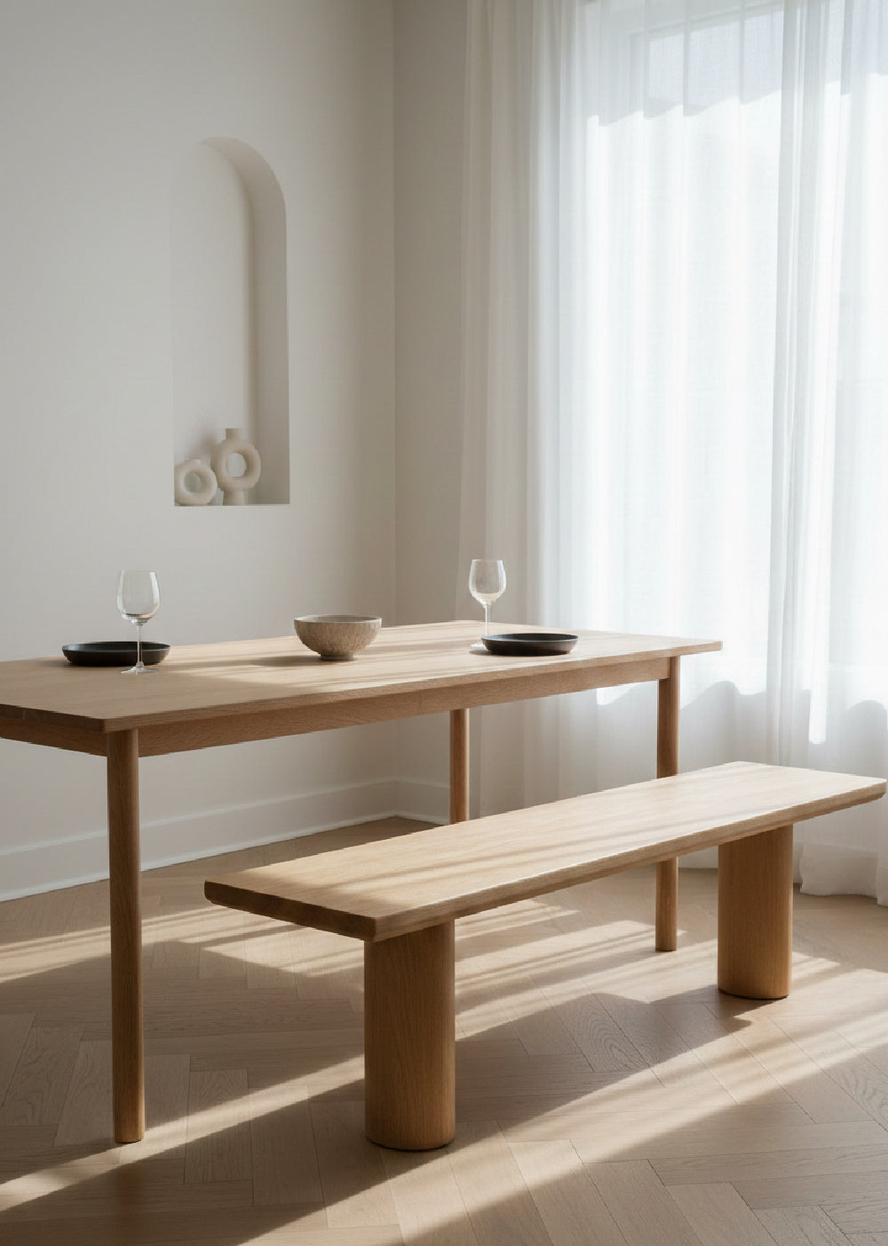 Modern European furniture - Scandinavian Style Oak Dining Bench - www.oroa.com