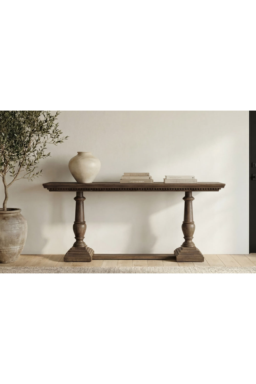 Modern European furniture - Brown Mango Wood Console Table - www.oroa.com