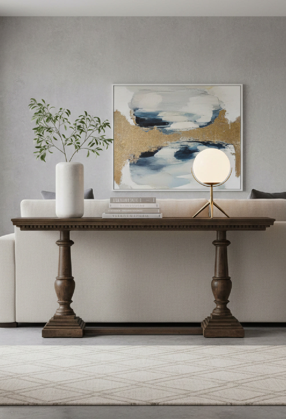 Modern European furniture - Brown Mango Wood Console Table - www.oroa.com