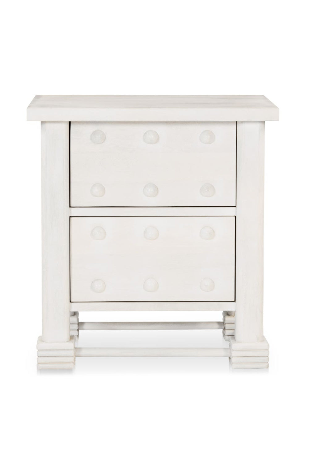 Modern European furniture - Whitewashed 2-Drawer Nightstand - www.oroa.com