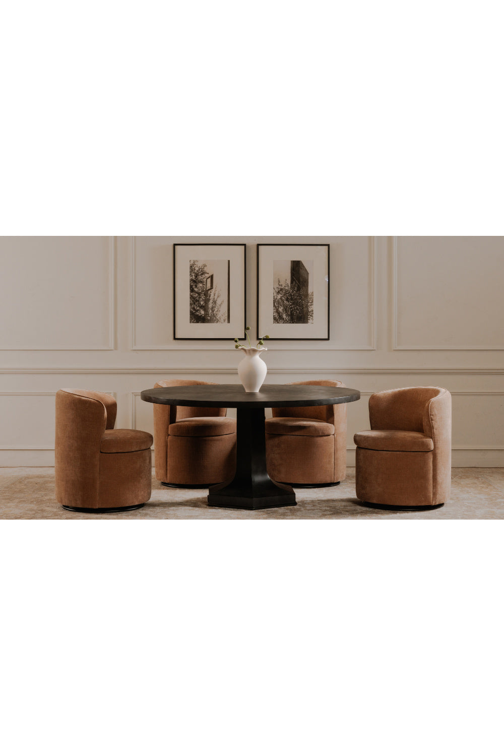 Modern European furniture - Black Round Dining Table - www.oroa.com