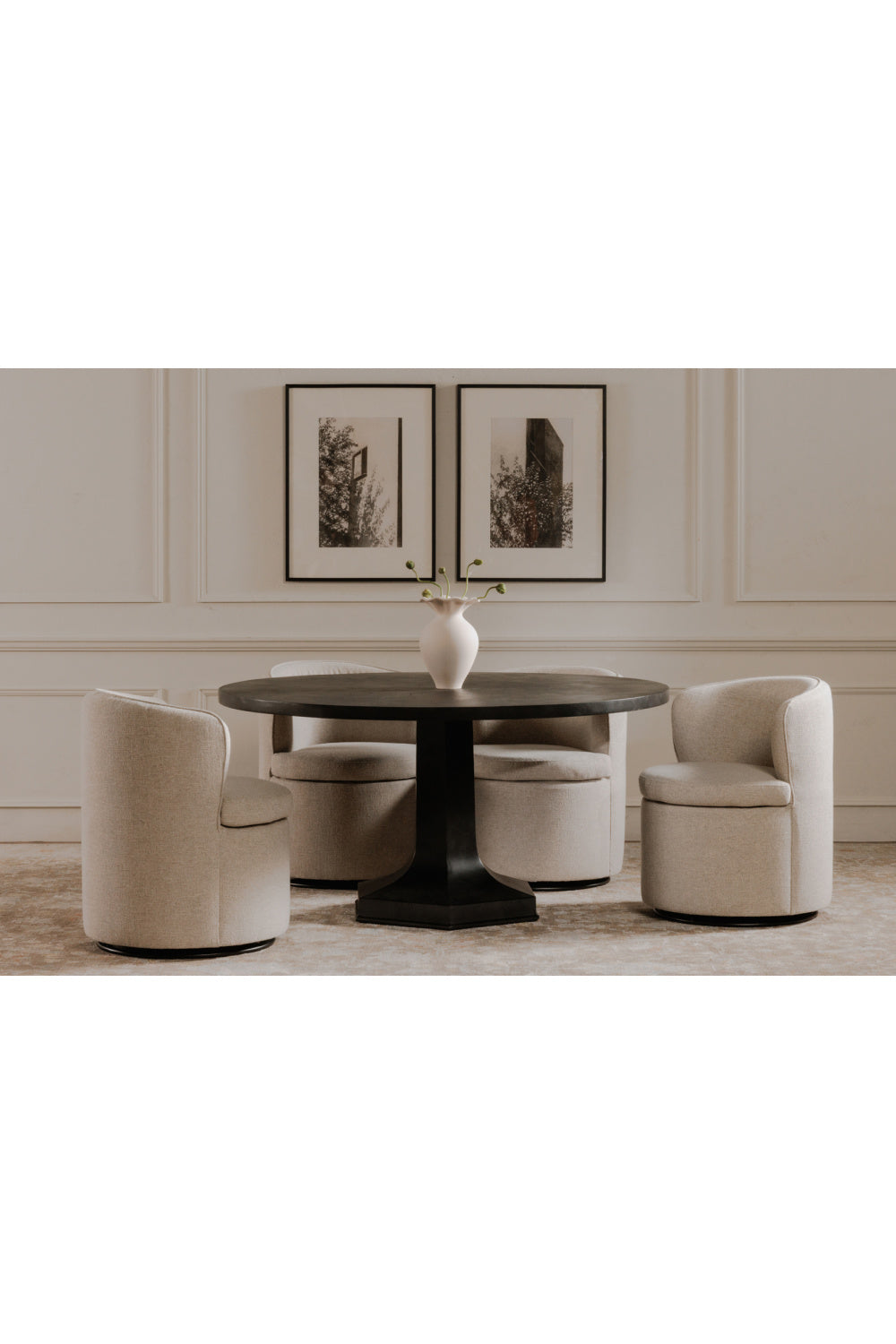 Modern European furniture - Black Round Dining Table - www.oroa.com