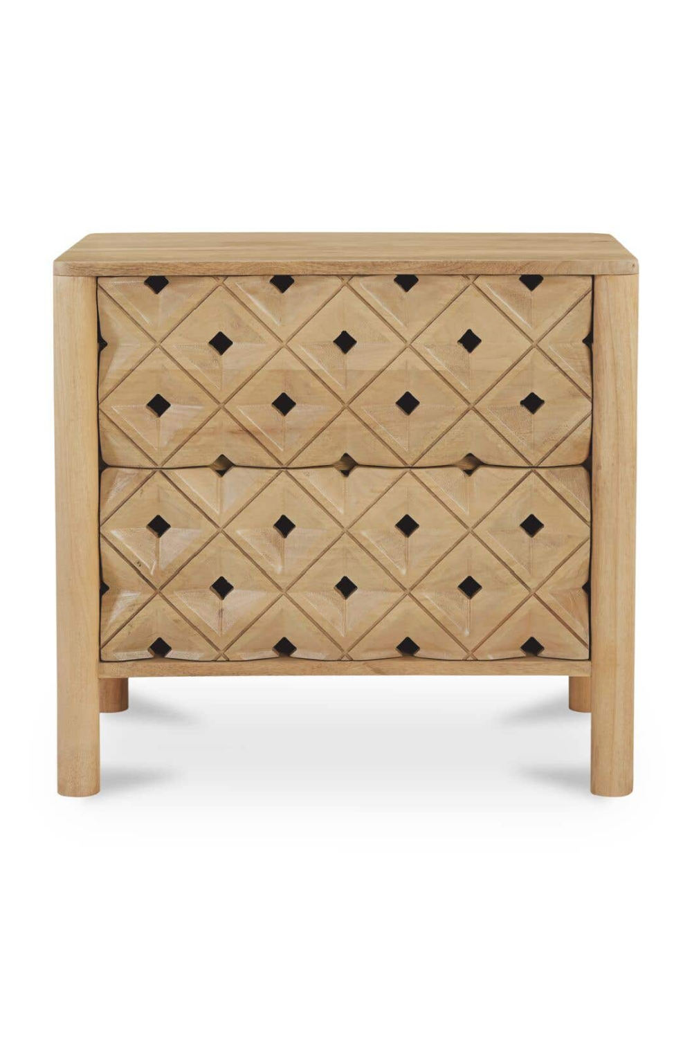 Modern European furniture - 2-Drawer Mango Wood Nightstand - www.oroa.com