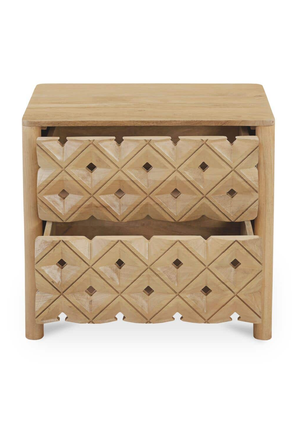 Modern European furniture - 2-Drawer Mango Wood Nightstand - www.oroa.com